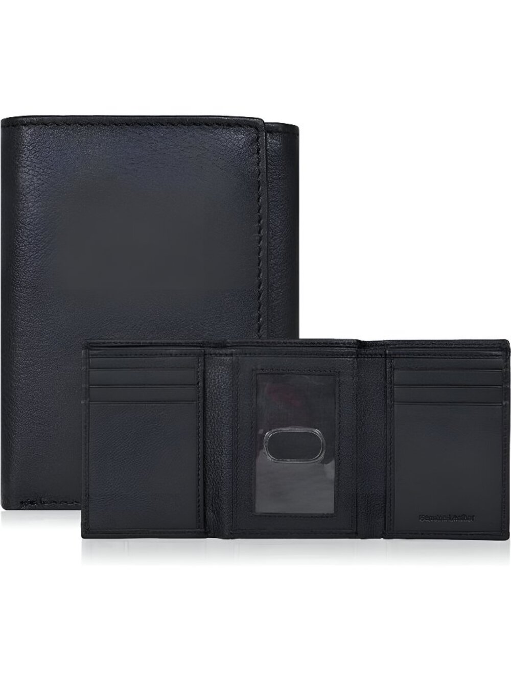 Real Leather Trifold Wallet - Slim Ultra Thin Tri Fold Front Pocket For Men